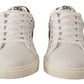 Chic White Sneakers with Red Detailing