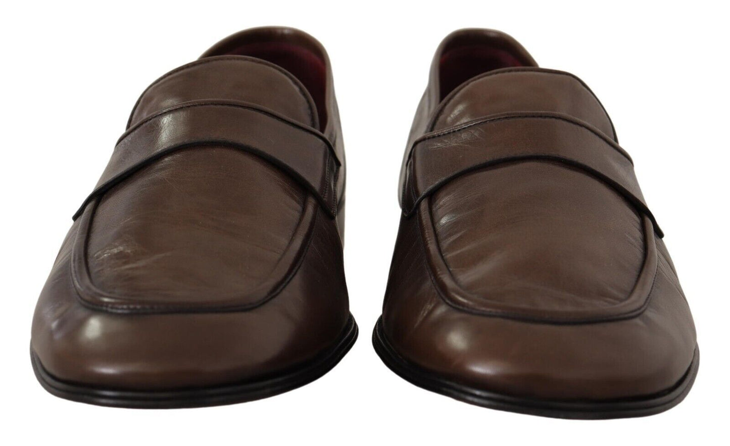 Elegant Brown Leather Loafers for Men