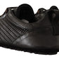Elegant Woven Leather Low-Top Sneakers