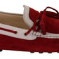 Elegant Striped Leather & Suede Loafers