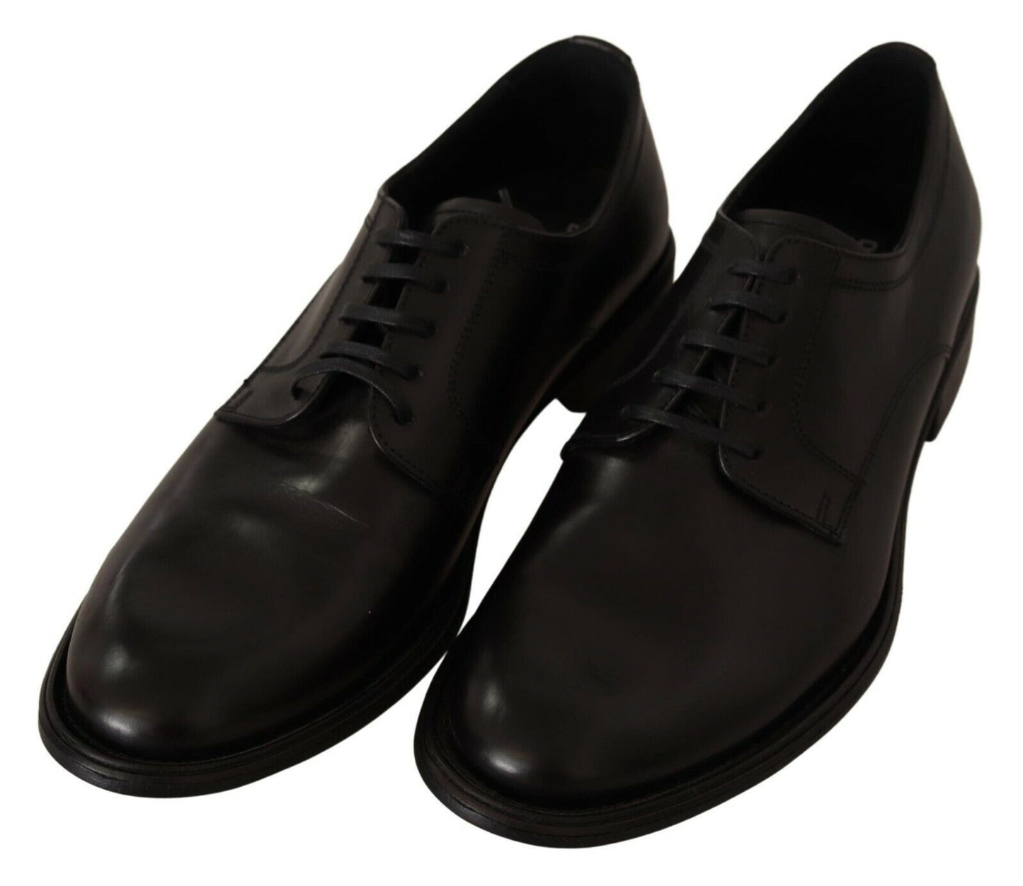 Elegant Black Leather Men's Formal Derby Shoes