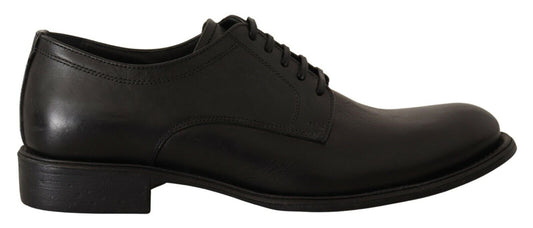 Elegant Black Leather Derby Shoes