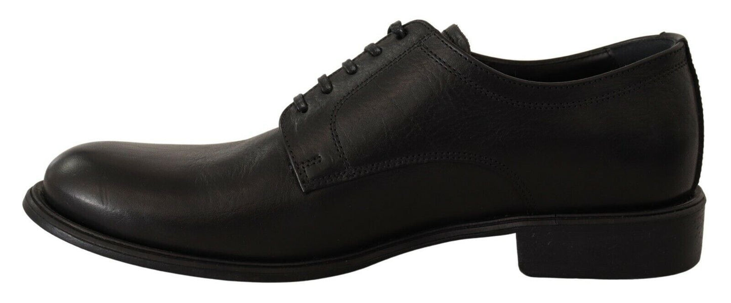 Elegant Black Leather Derby Shoes