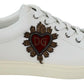 Elegant White Leather Low-Top Sneakers