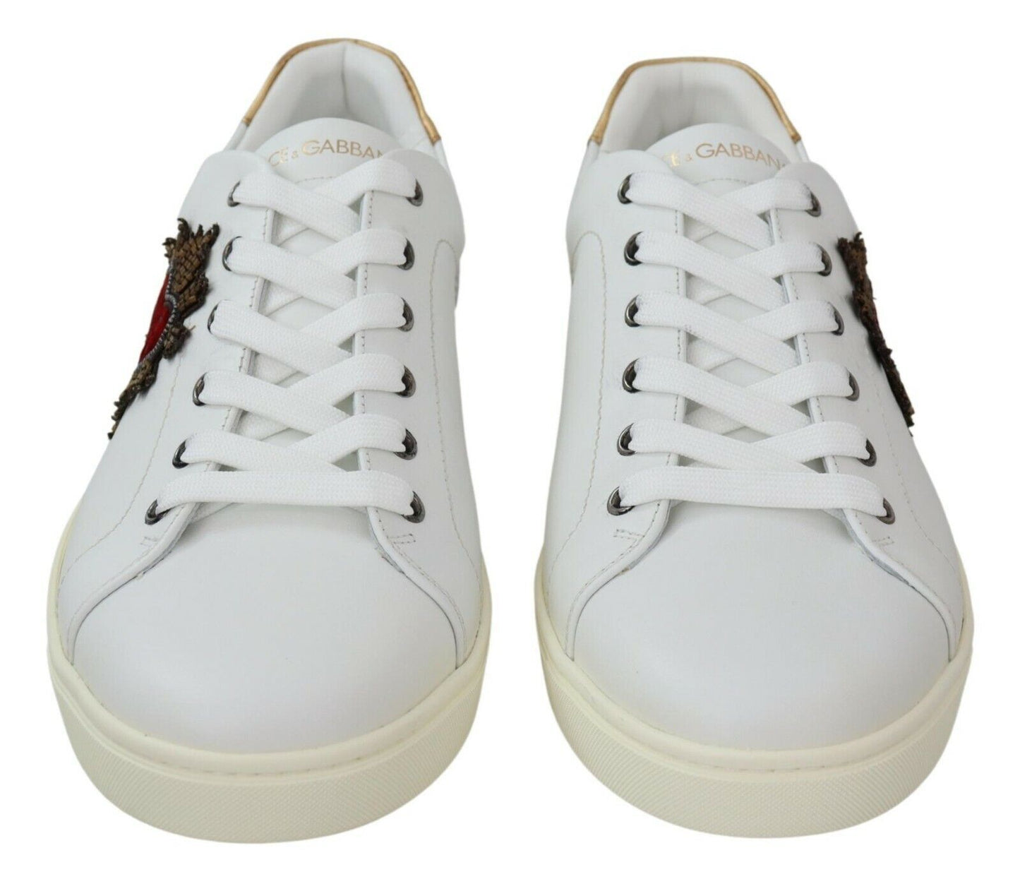 Elegant White Leather Low-Top Sneakers