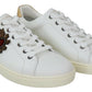 Elegant White Leather Low-Top Sneakers