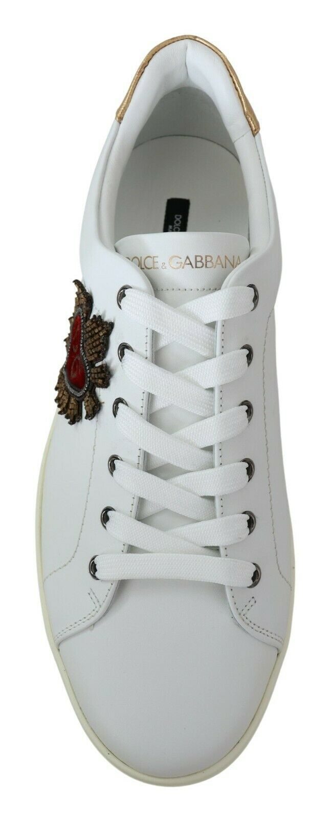 Elegant White Leather Low-Top Sneakers