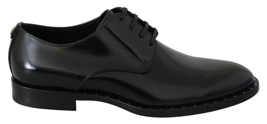 Elegant Black Leather Formal Derby Shoes