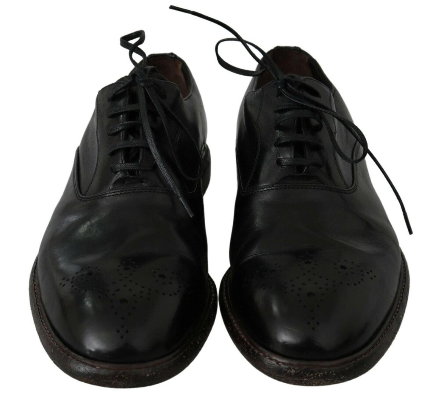 Elegant Black Leather Derby Dress Shoes