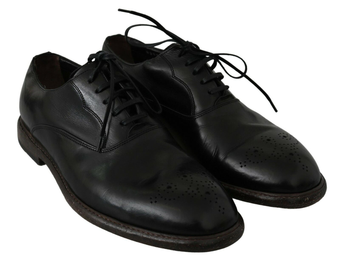 Elegant Black Leather Derby Dress Shoes