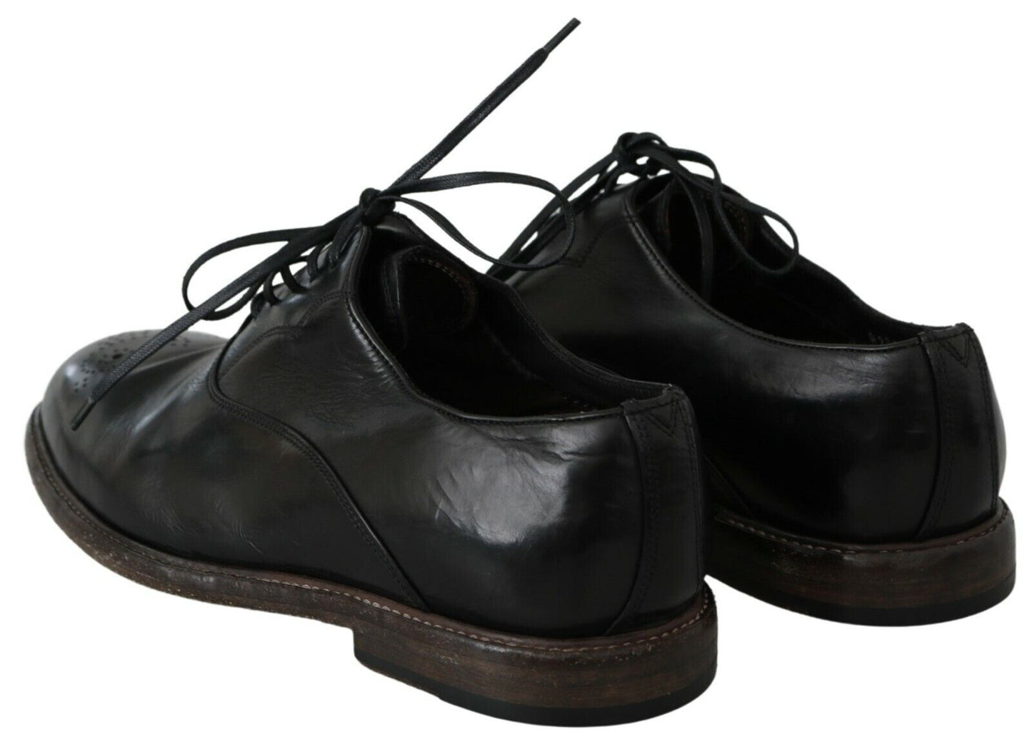 Elegant Black Leather Derby Dress Shoes