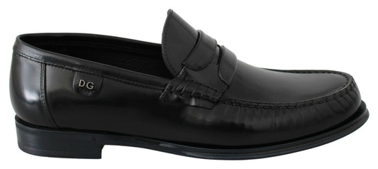 Elegant Black Leather Loafers for Men