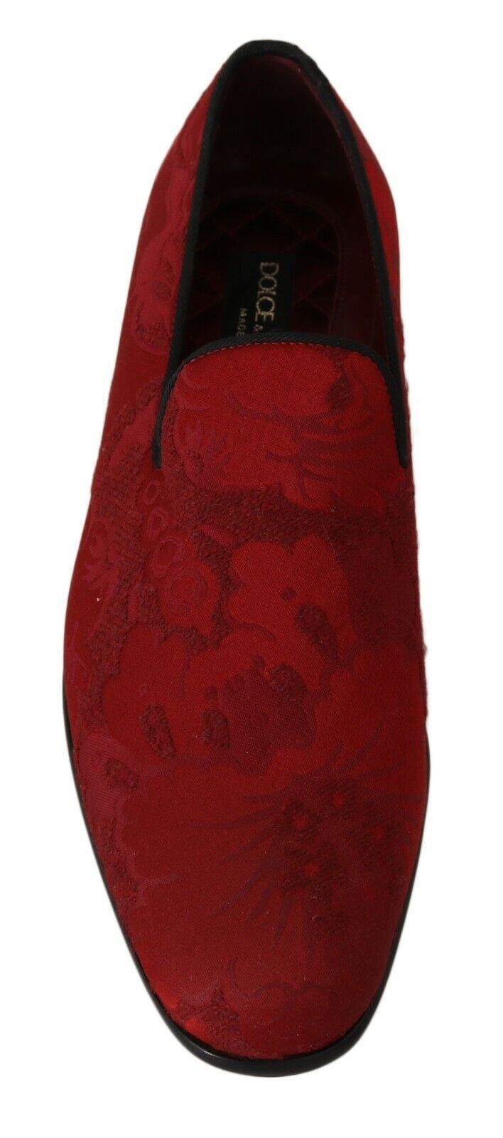 Elegant Red Silk-Blend Loafers