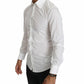 White Fitted Long Sleeve Top Shirt