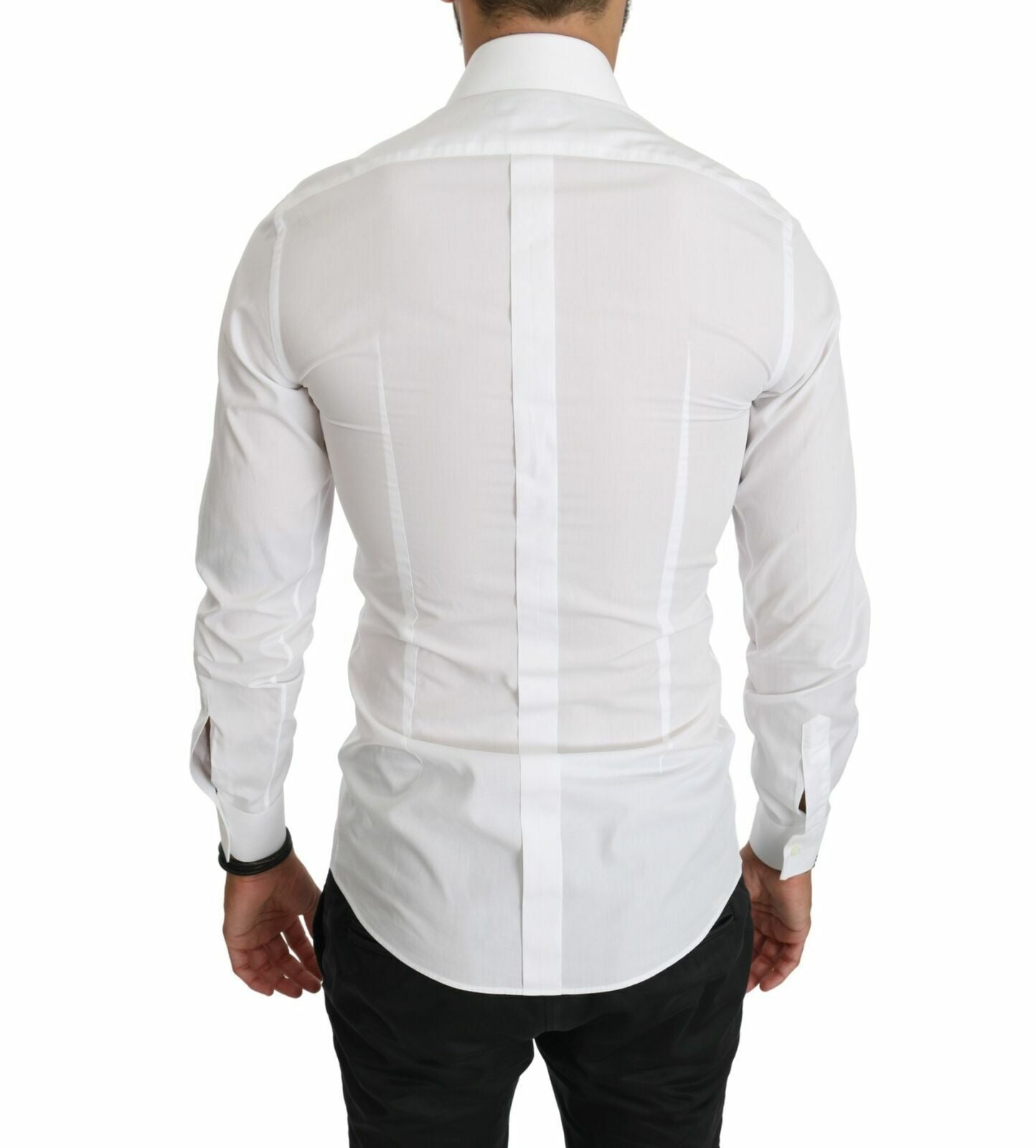 White Fitted Long Sleeve Top Shirt