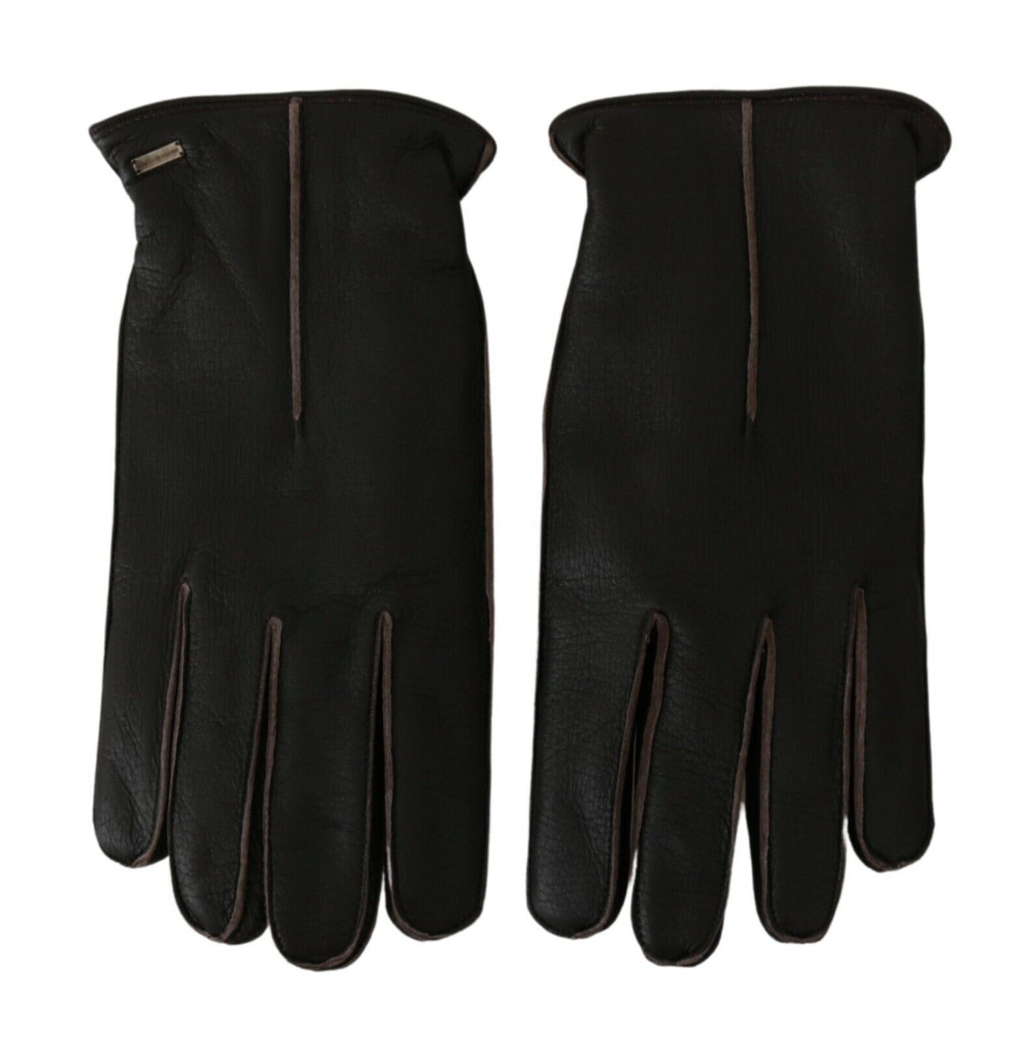 Elegant Deerskin Leather Gloves in Dark Brown