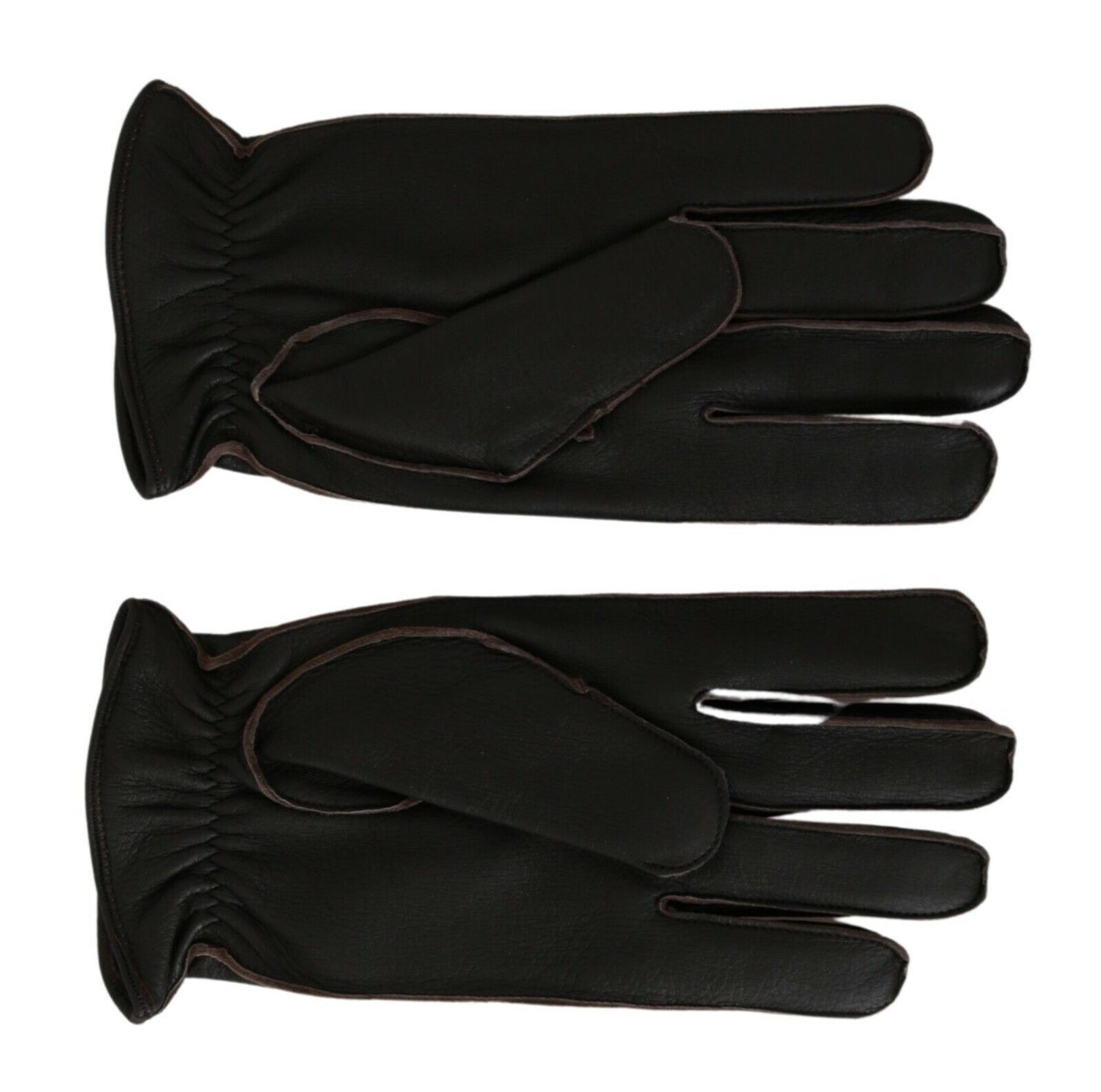 Elegant Deerskin Leather Gloves in Dark Brown