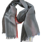 Gray Fringe Neck Wrap Cotton Scarf
