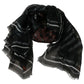 Black Gray Silk Foulard Branded C'N'C Scarf