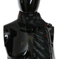 Black Gray Silk Foulard Branded C'N'C Scarf