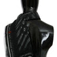 Black Gray Silk Foulard Branded C'N'C Scarf
