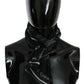 Black Gray Silk Foulard Branded C'N'C Scarf