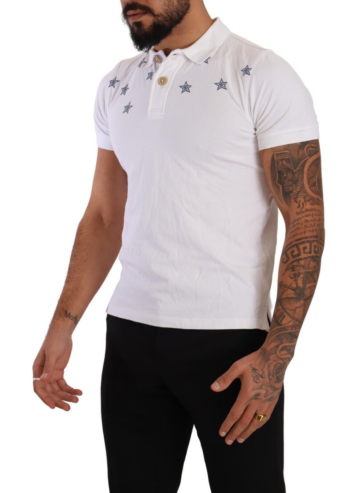 Sleek White Collared Polo T-Shirt