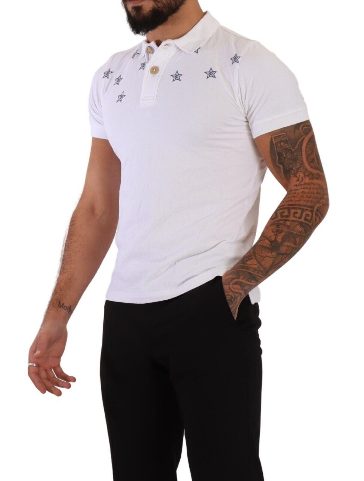 Sleek White Collared Polo T-Shirt