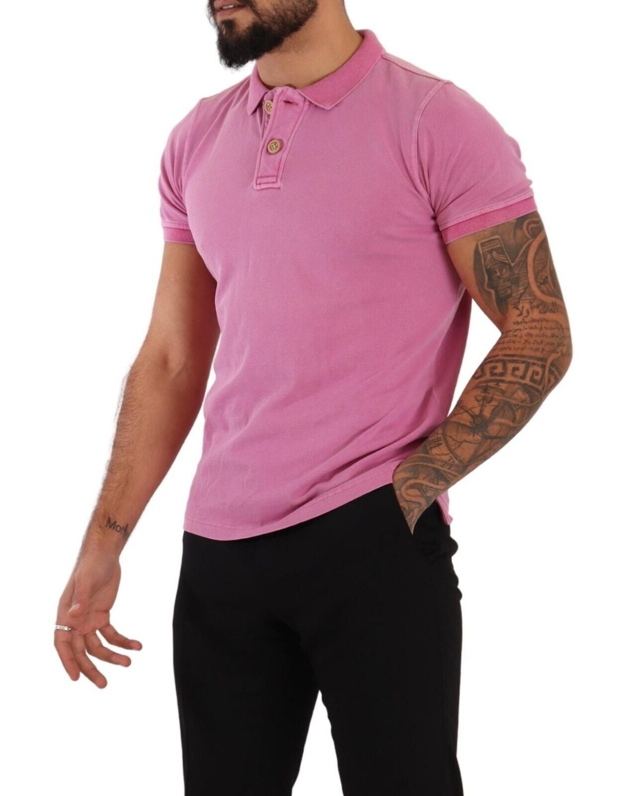 Chic Pink Collared Polo T-Shirt