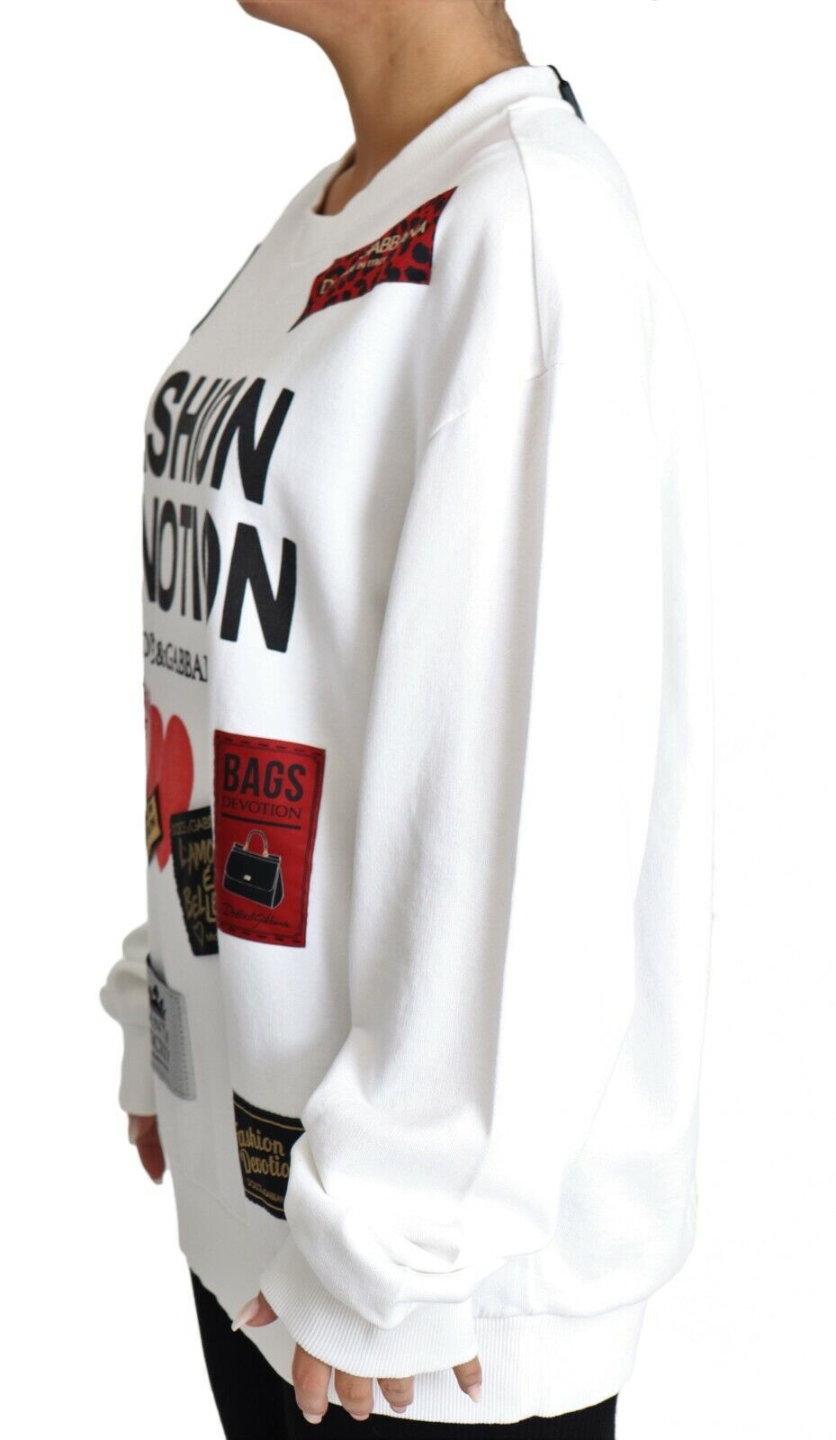 Fashion Devotion White Pullover with Patch Accents