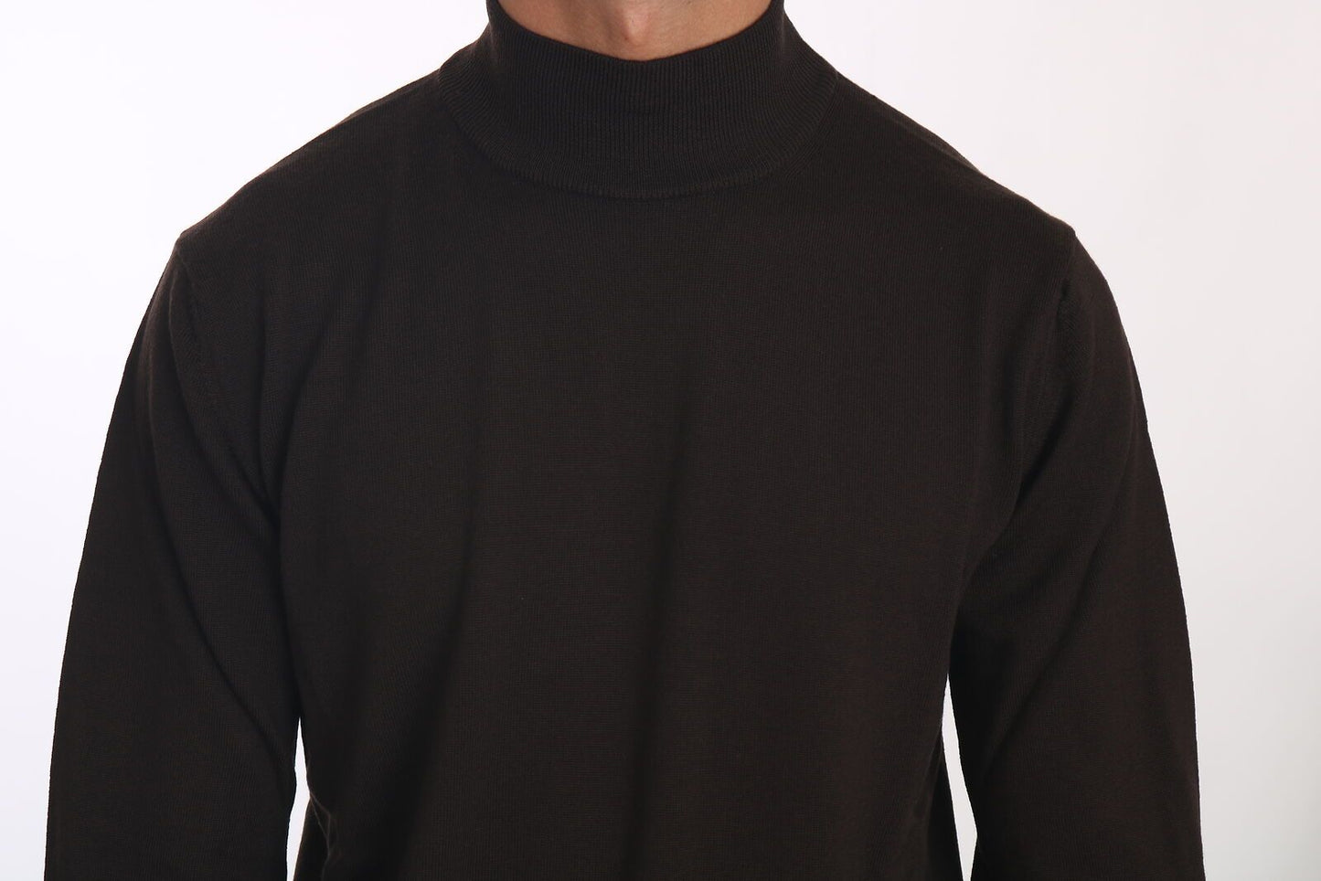 Brown Turtle Neck Pullover Wool Sweater