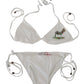 White Beachwear Triangle Women Two Piece Bikini