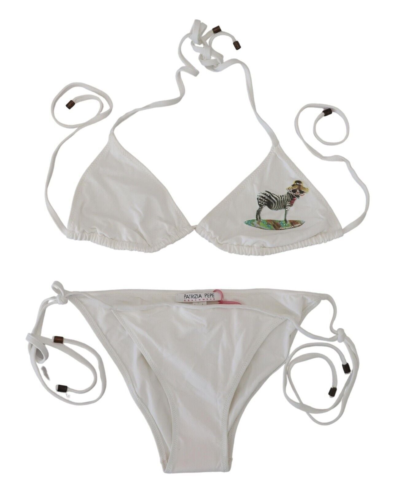 White Beachwear Triangle Women Two Piece Bikini