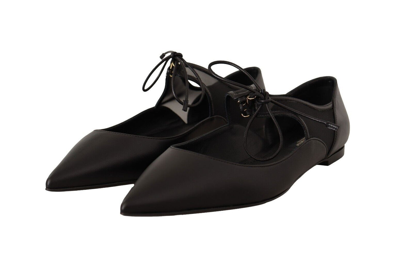 Elegant Black Mesh Ballerina Flats