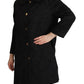Black Brocade Polyester Long Sleeves Jacket