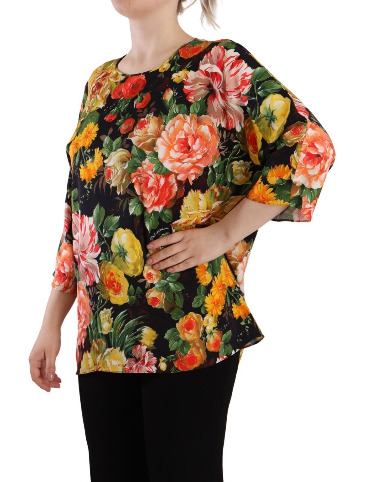 Exquisite Multicolor Elbow Sleeve Blouse