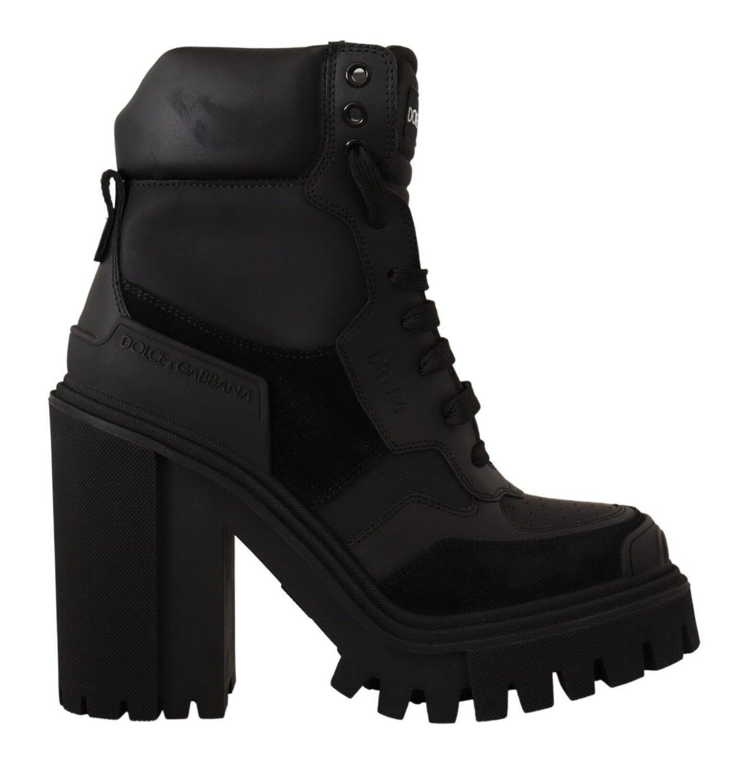 Elegant Black Leather Mid Calf Boots