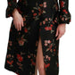 Black Floral Embroidered Jacket Coat