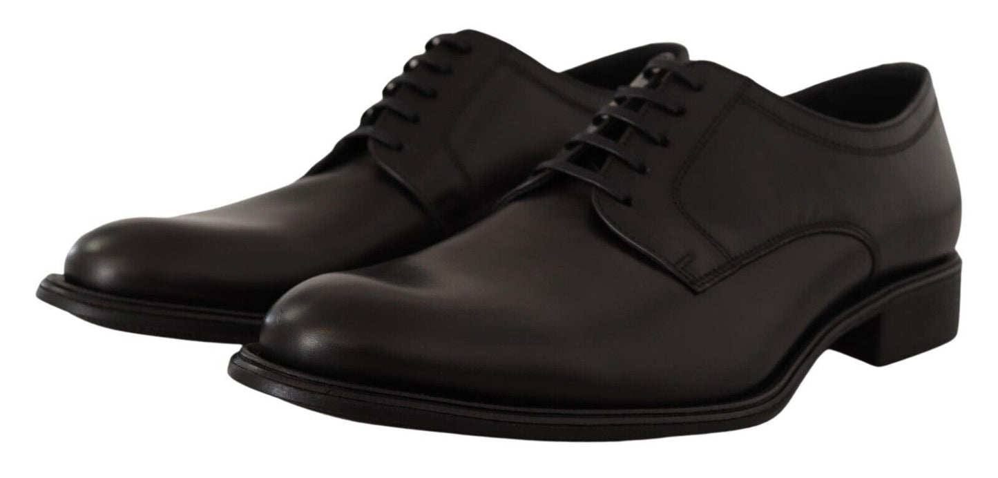 Elegant Black Leather Derby Shoes