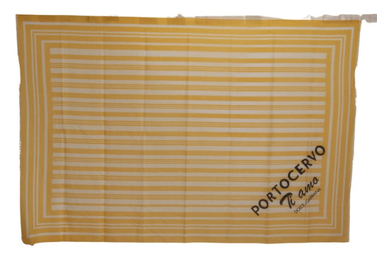 Yellow White Striped Portocervo Shawl Scarf