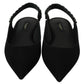 Black Flats Slingback Charmeuse Shoes