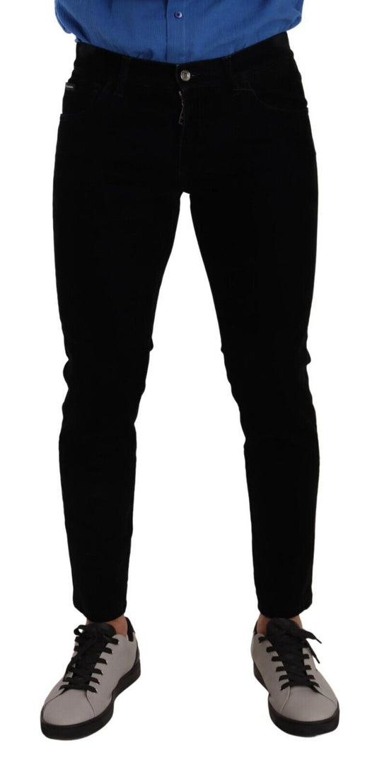 Italian Designer Slim Fit Black Skinny Jeans