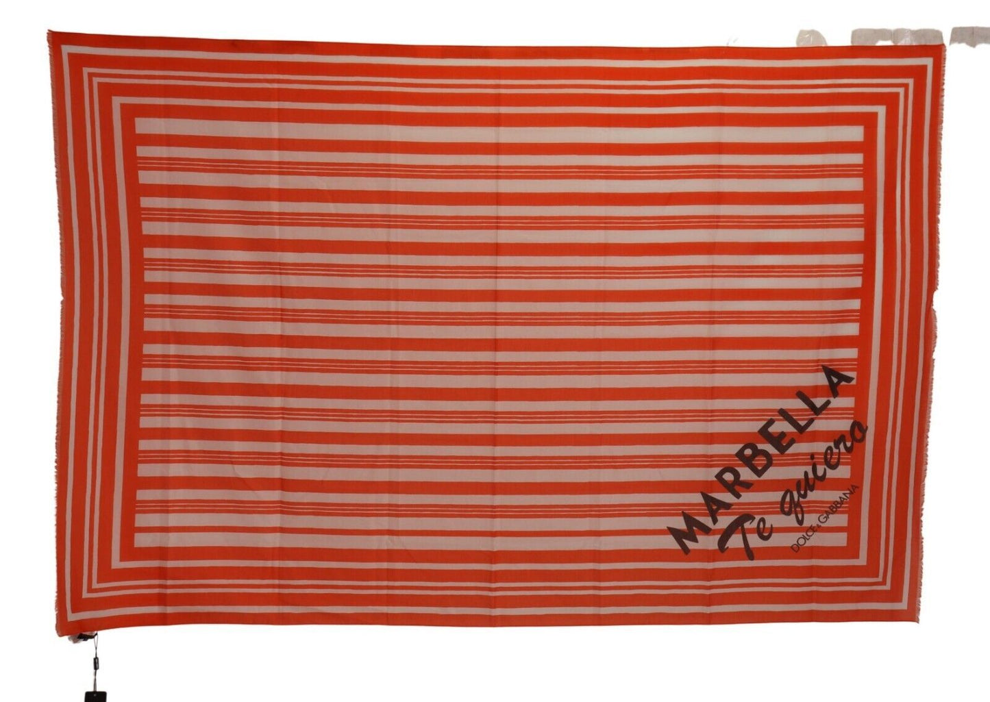 Elegant Striped Cotton Scarf with Logo Print