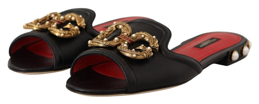 Elegant Amore Embellished Leather Sandals