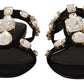 Elegant Crystal Embellished Leather Sandals