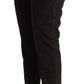 Black Cotton Distressed Low Waist Slim Fit Denim Jeans