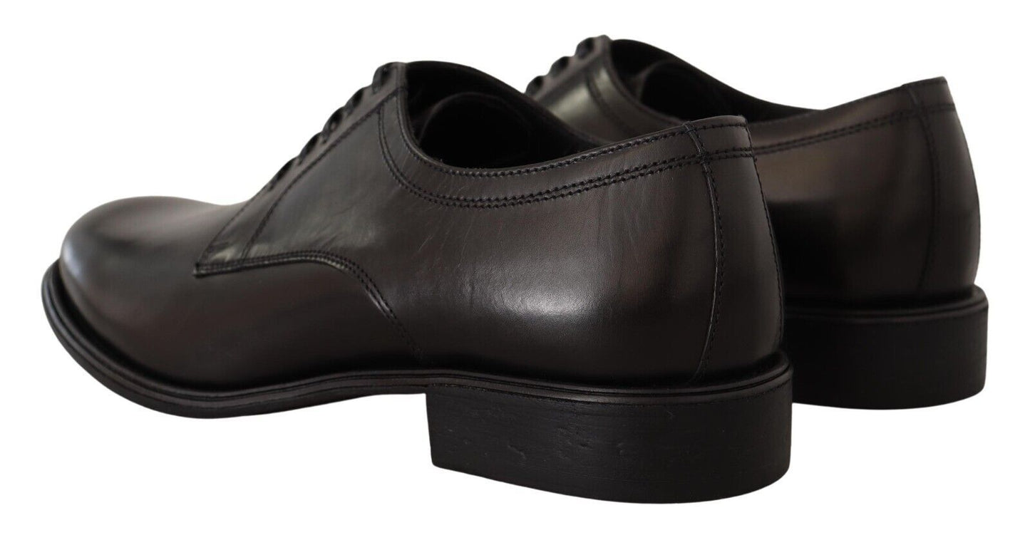 Elegant Black Leather Derby Shoes