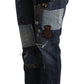 Chic Patchwork Mid Waist Denim Jeans