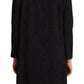 Black Brocade Polyester Long Sleeves Jacket
