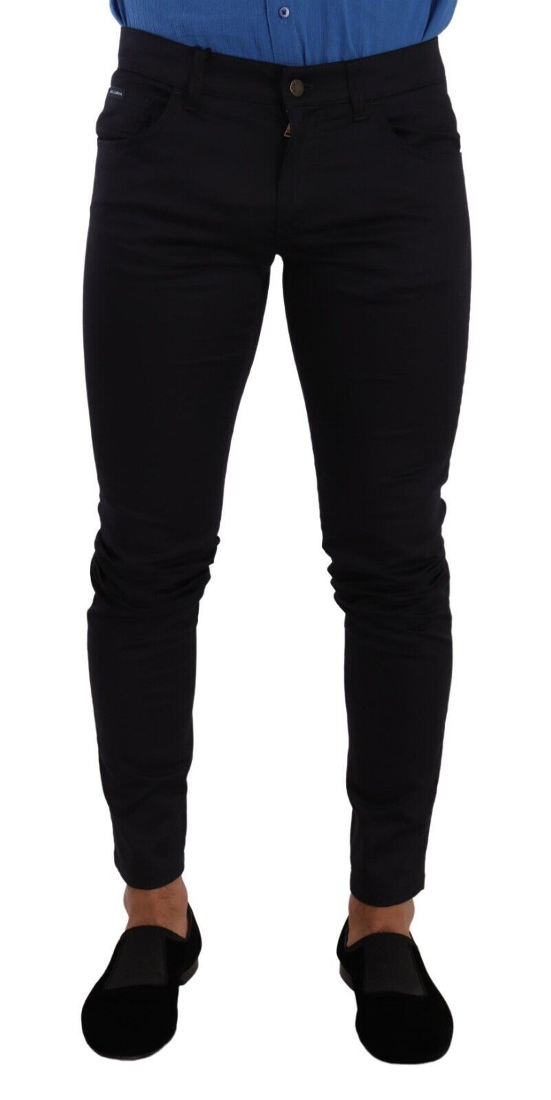 Blue Cotton Stretch Skinny Men Jeans